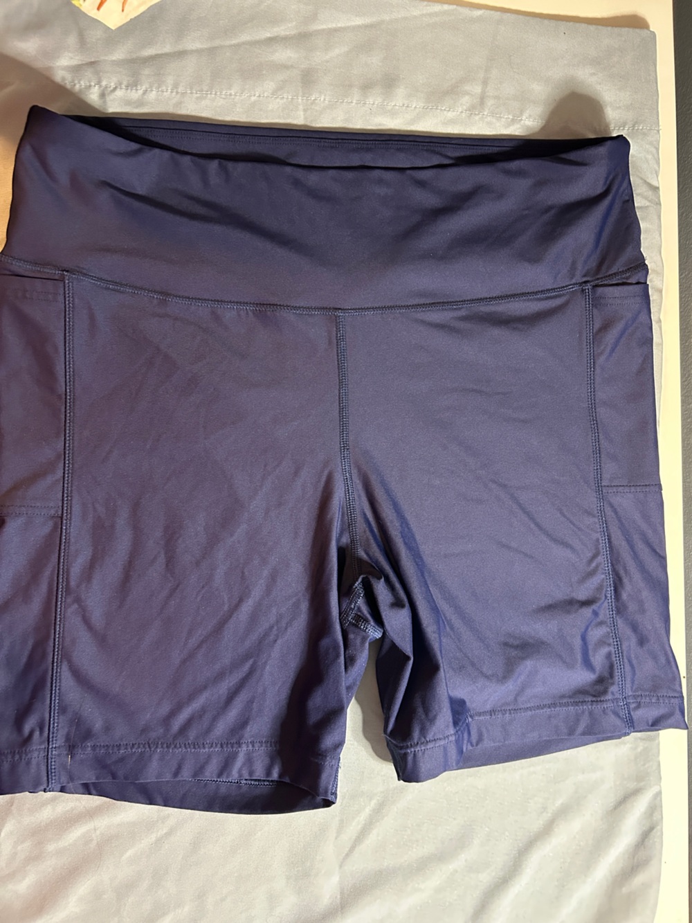 Lands' End Navy Active Shorts with Pocket Swim Shorts 16